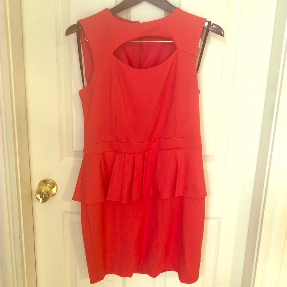 Bebe Cutout Peplum Dress